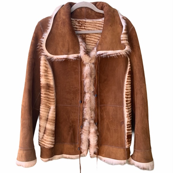 Jackets & Blazers - Vintage Suede Faux Fur Jacket